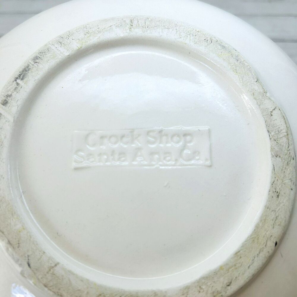 Crock Shop Santa Ana Vintage Popcorn Bowl USA Hearts Stars Patriotic America - Picture 3 of 3